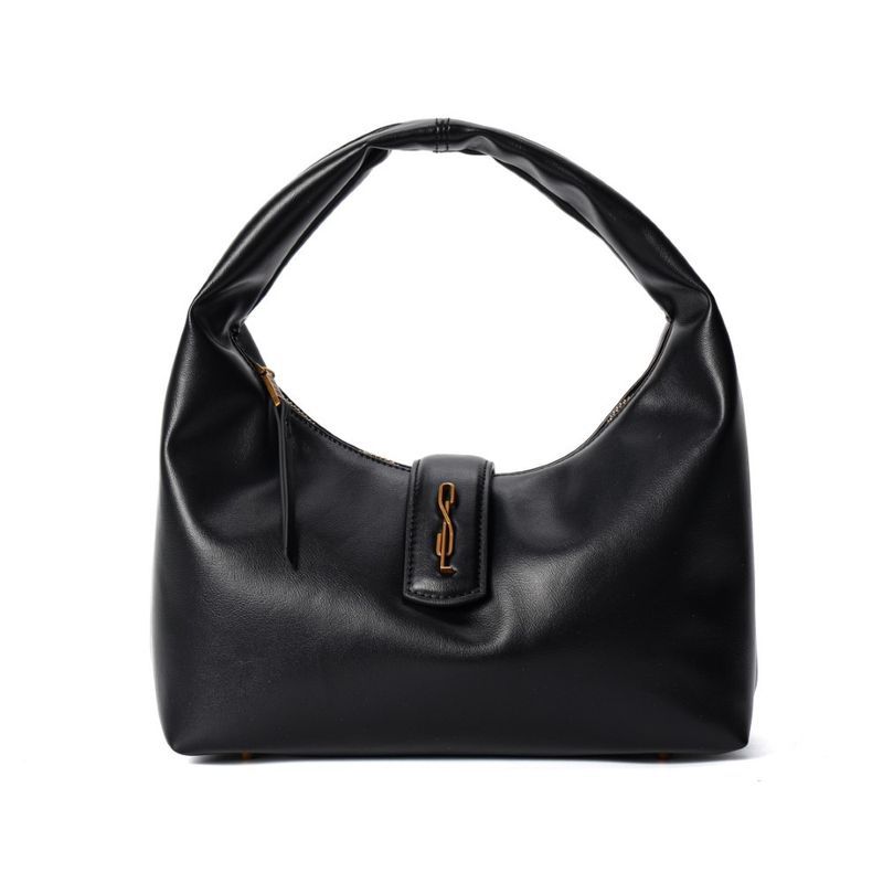 Bolsa Hobo Soft Preta Alça De Ombro -