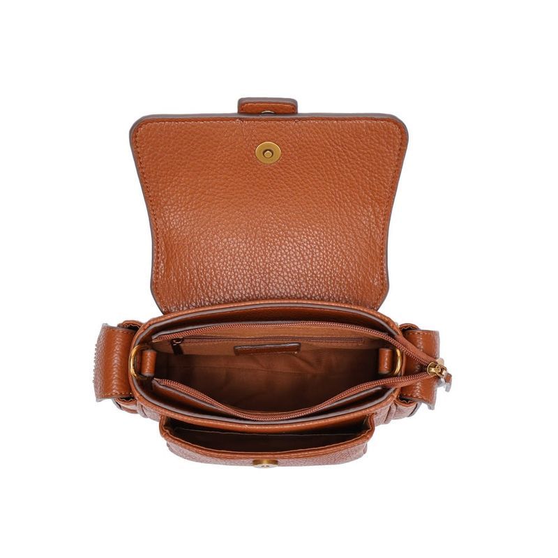 Bolsa Pequena Floater Marrom Safari Alça Transversal -
