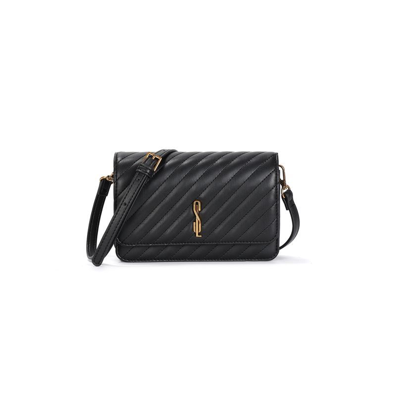 Bolsa Pequena Soft Bege Preto Transversal -