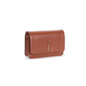 Bolsa Pequena Soft Marrom Alça Transversal -