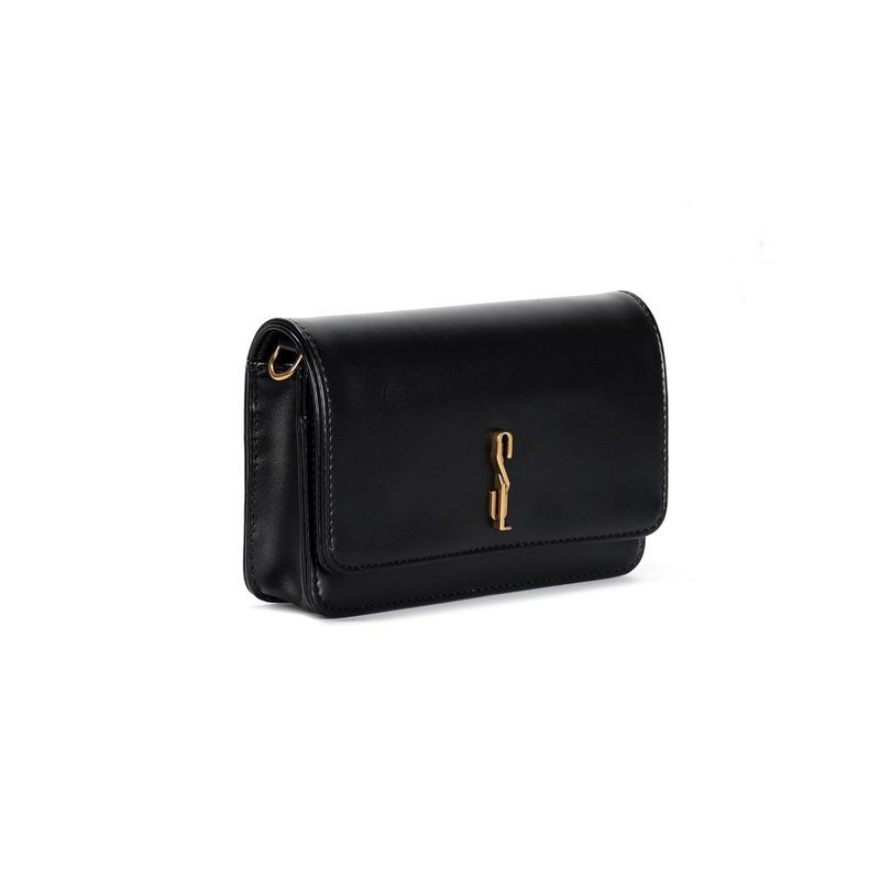 Bolsa Pequena Soft Preta Alça Transversal -