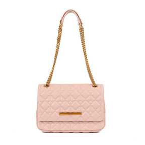 Bolsa Preta Soft Matelassê Alça De Ombro Corrente -