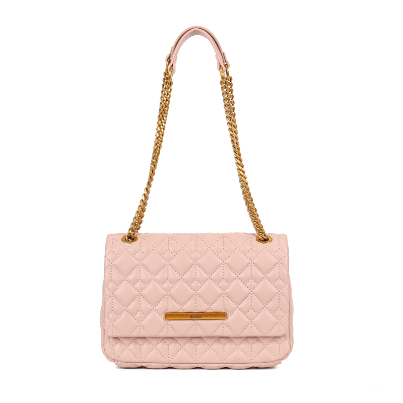 Bolsa Preta Soft Matelassê Alça De Ombro Corrente -