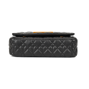 Bolsa Preta Soft Matelassê Alça De Ombro Corrente -