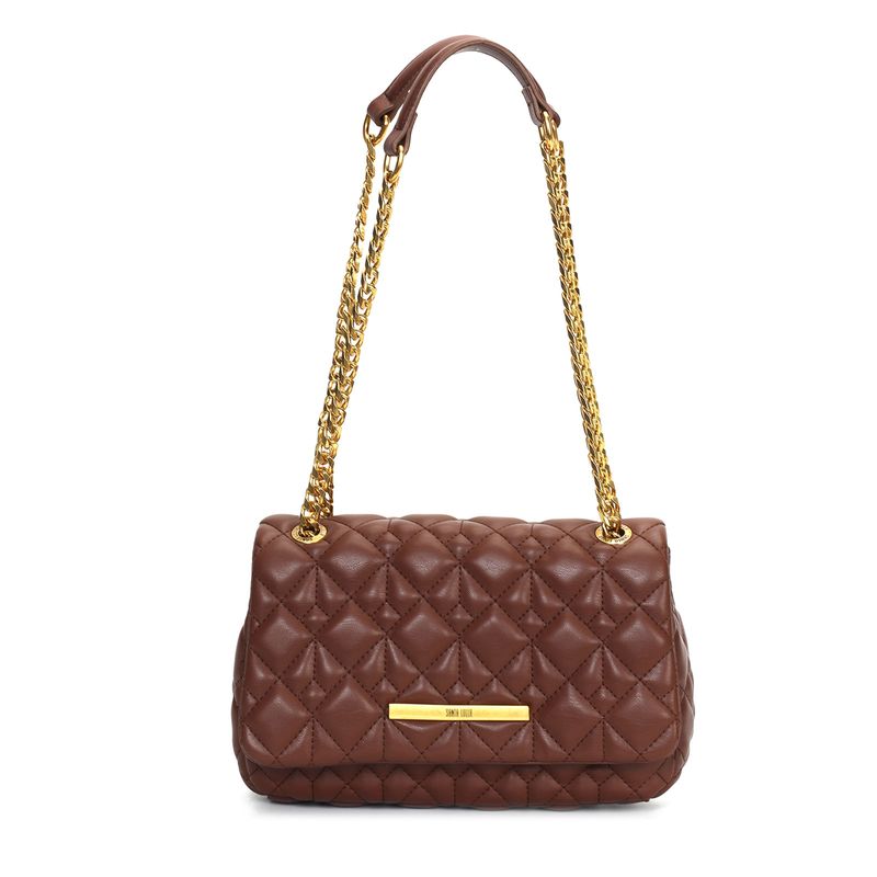 Bolsa Preta Soft Matelassê Alça De Ombro Corrente -