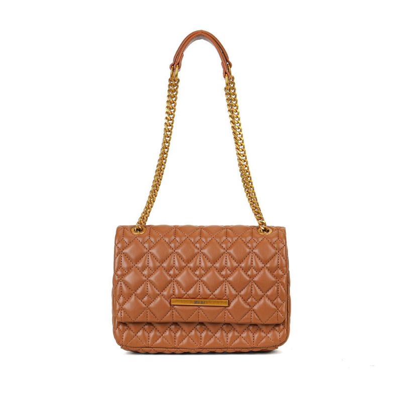 Bolsa Preta Soft Matelassê Alça De Ombro Corrente -