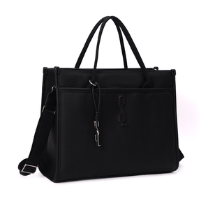 Bolsa Shopper Canvas Preta Duas Alças -