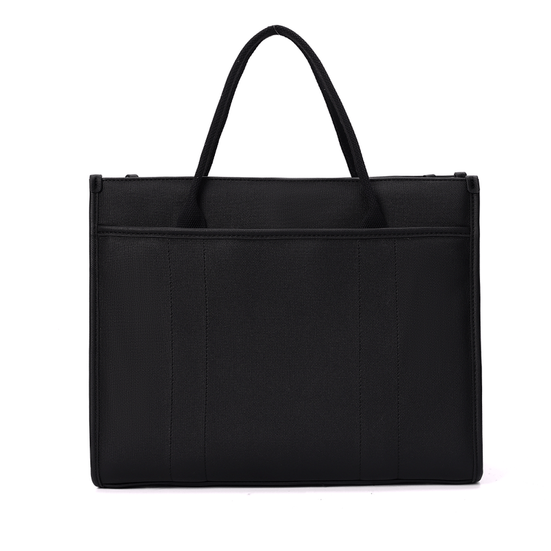 Bolsa Shopper Canvas Preta Duas Alças -