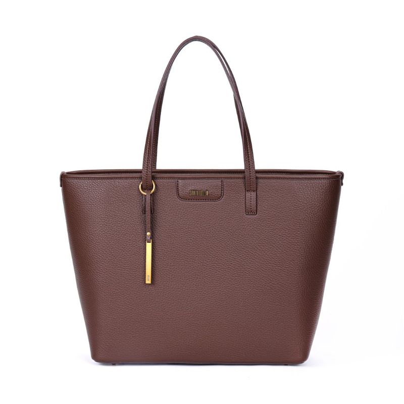 Bolsa Shopper Floater Preta Pesponto Branco -