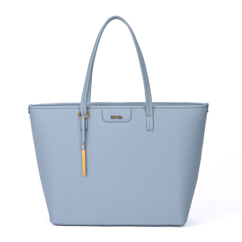 Bolsa Shopper Floater Preta Pesponto Branco -