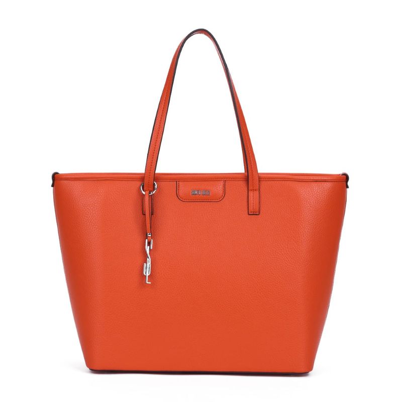 Bolsa Shopper Floater Preta Pesponto Branco -