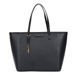 Bolsa Shopper Floater Preta Pesponto Branco -