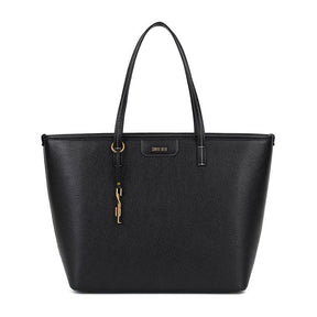 Bolsa Shopper Floater Preta Pesponto Branco -