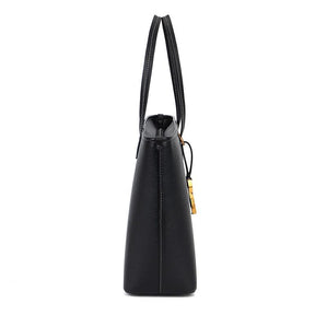 Bolsa Shopper Floater Preta Pesponto Branco -