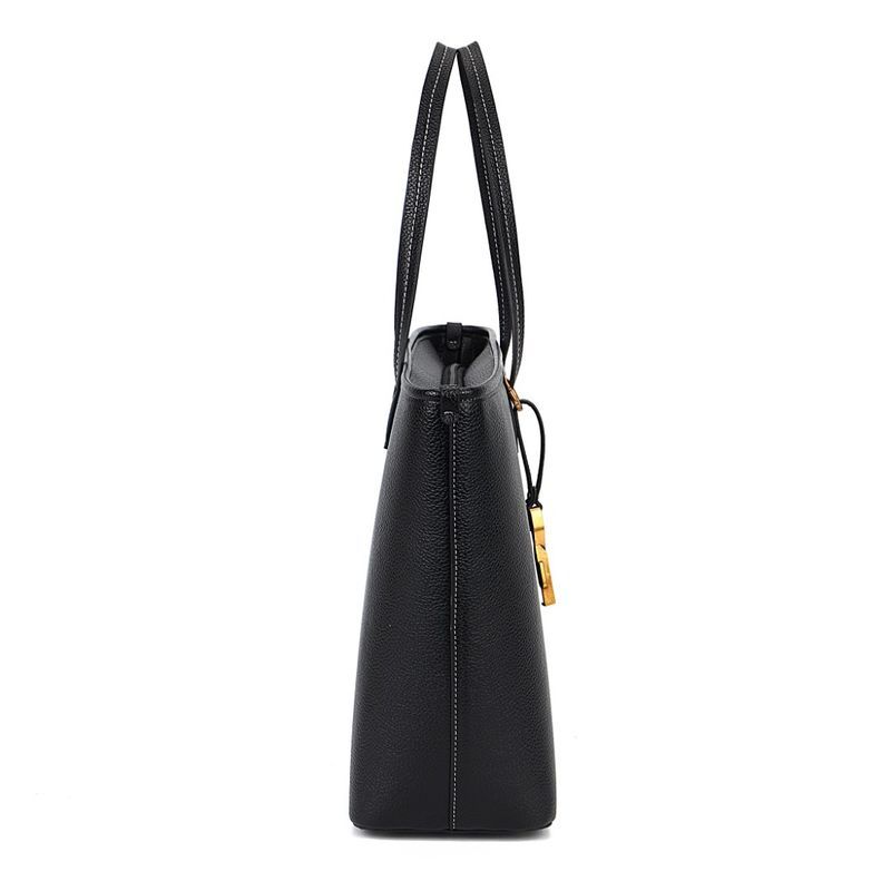 Bolsa Shopper Floater Preta Pesponto Branco -