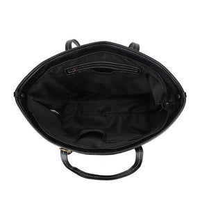 Bolsa Shopper Floater Preta Pesponto Branco -