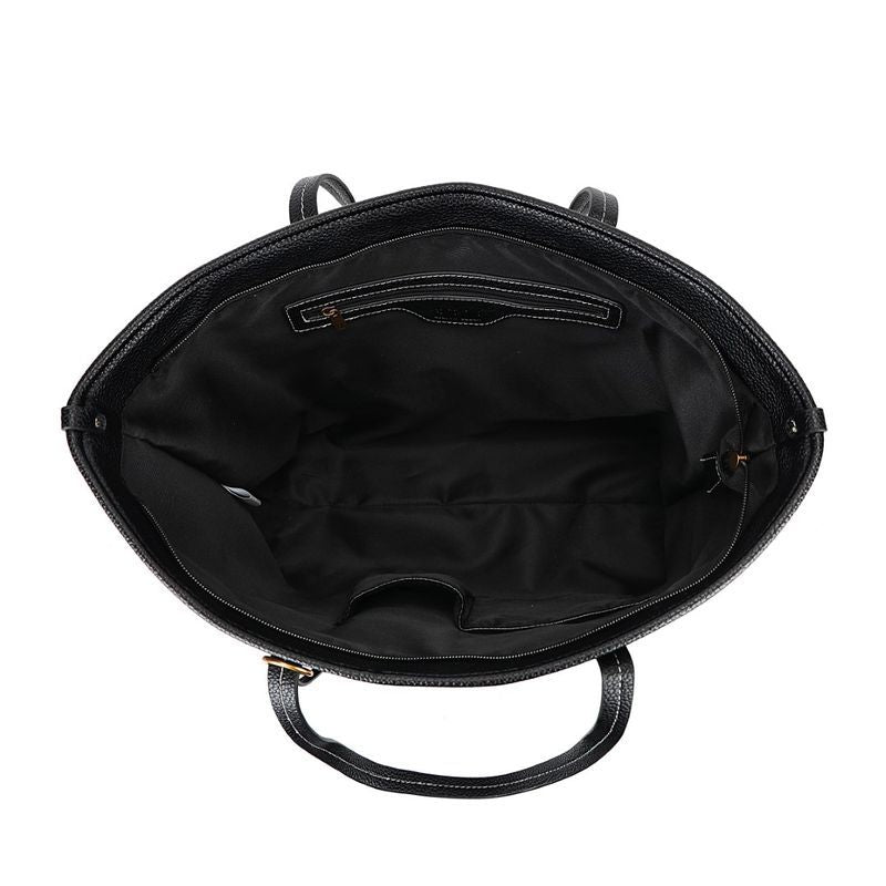 Bolsa Shopper Floater Preta Pesponto Branco -