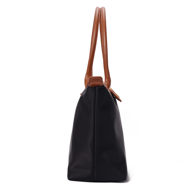 Bolsa Shopper Nylon Preta  Alça De Ombro -