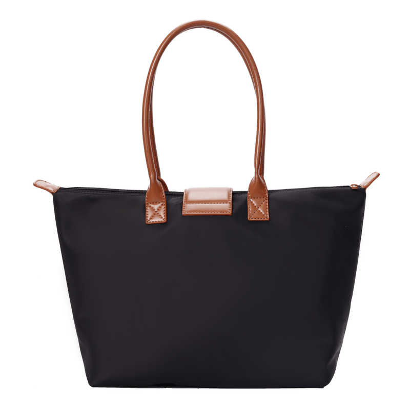 Bolsa Shopper Nylon Preta  Alça De Ombro -