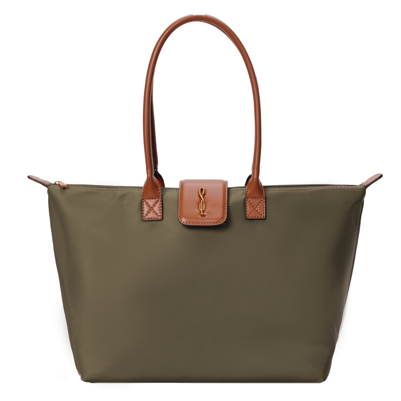 Bolsa Shopper Nylon Verde Forest Alça De Ombro -