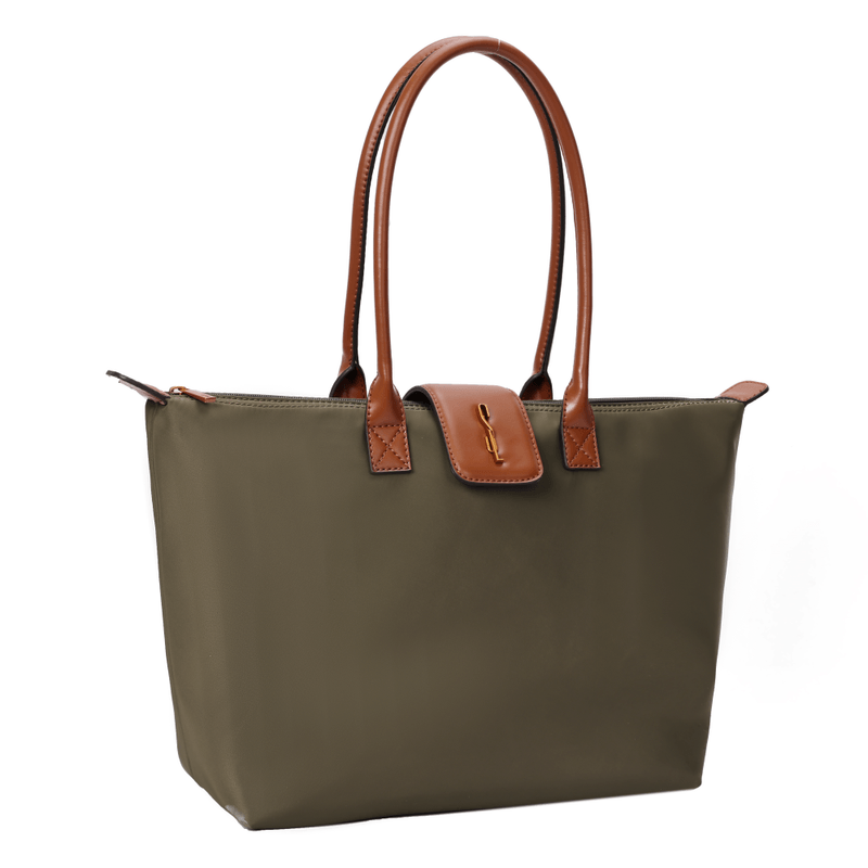 Bolsa Shopper Nylon Verde Forest Alça De Ombro -