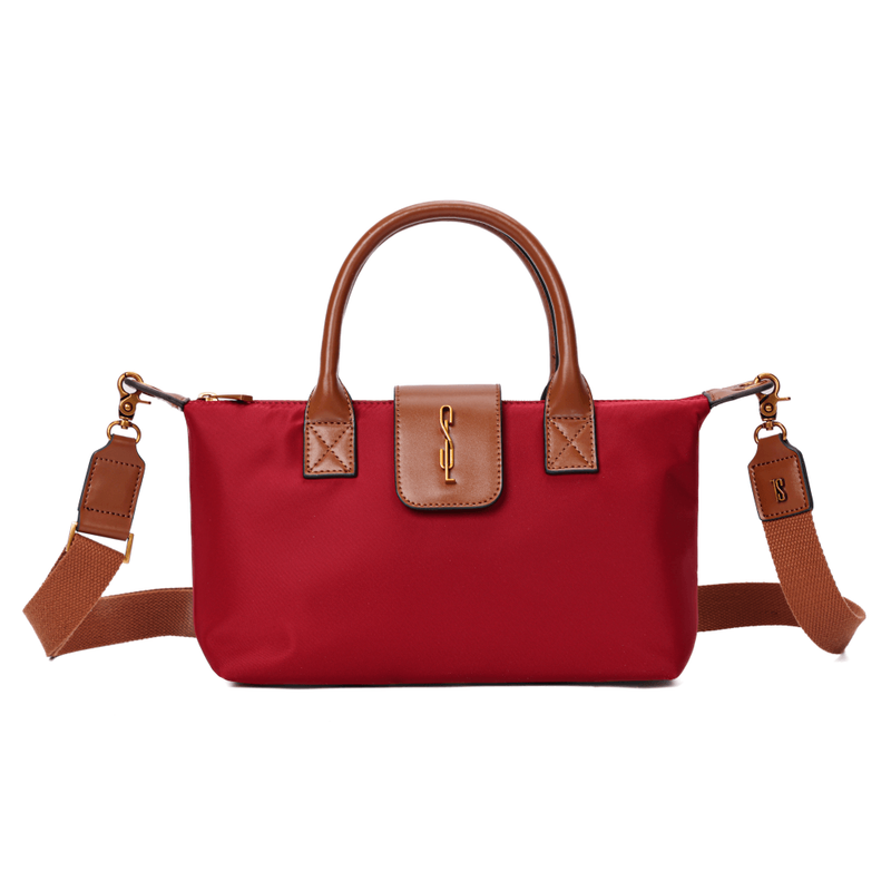 Bolsa Shopper Pequena Nylon Preta Camuflada  Alça Transversal Removível -