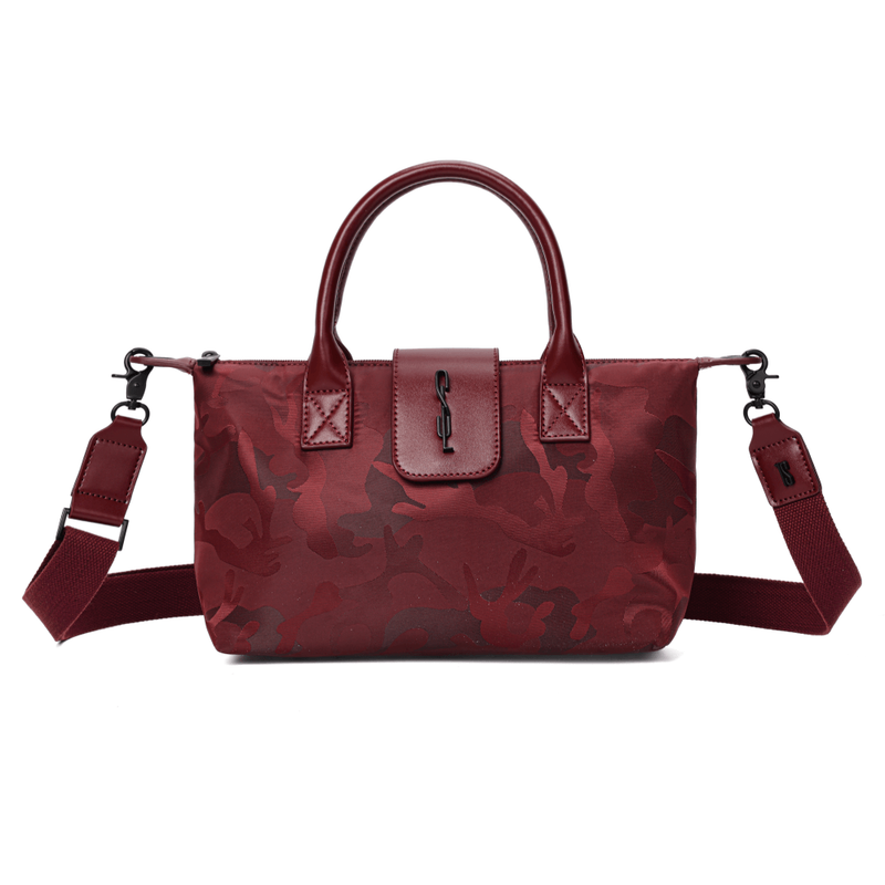 Bolsa Shopper Pequena Nylon Preta Camuflada  Alça Transversal Removível -