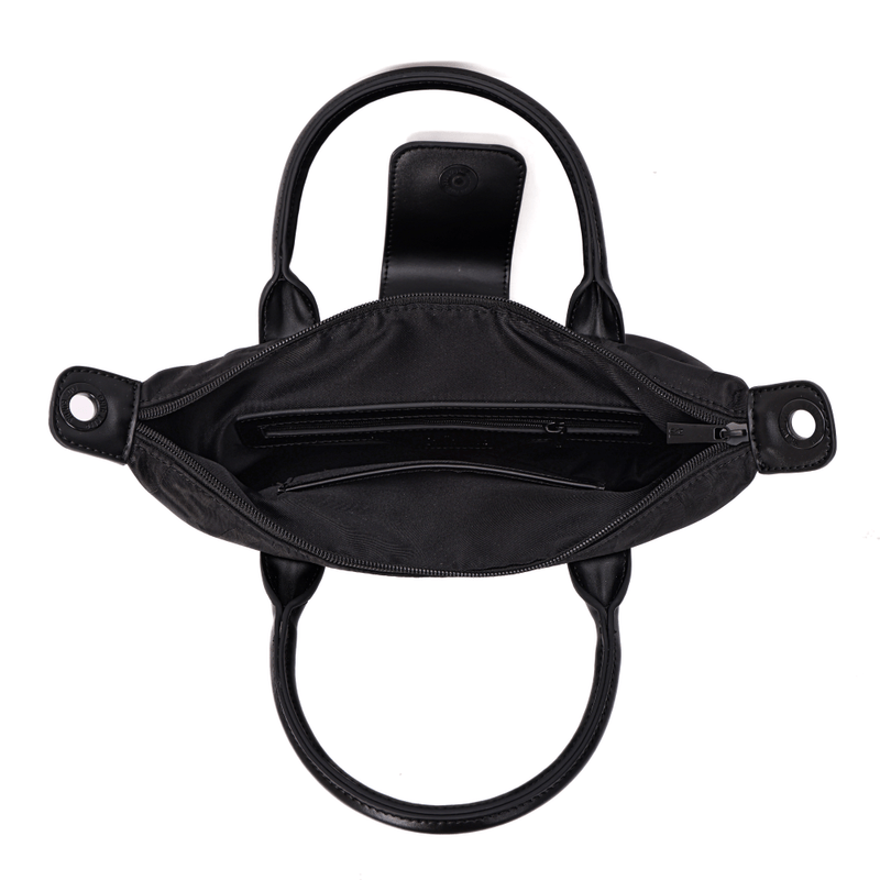 Bolsa Shopper Pequena Nylon Preta Camuflada  Alça Transversal Removível -