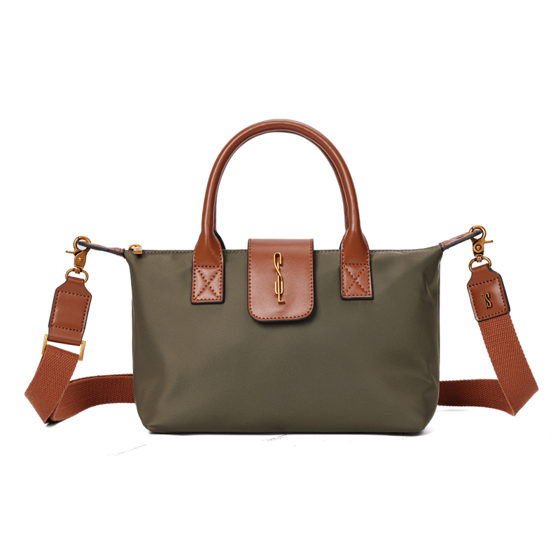 Bolsa Shopper Pequena Nylon Preta Camuflada  Alça Transversal Removível -