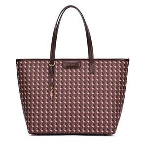 Bolsa Shopper Risco Cubos Marro Alça De Ombro -