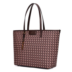 Bolsa Shopper Risco Cubos Marro Alça De Ombro -