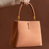 Bolsa Tote Camurça Marrom Duas Alças -