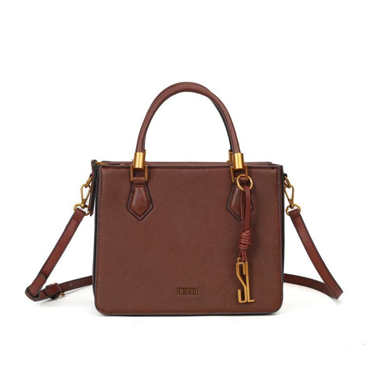 Bolsa Tote Risco Marrom Duas Alças -