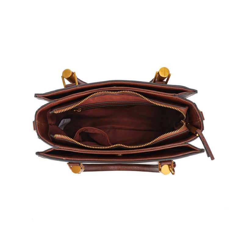 Bolsa Tote Risco Marrom Duas Alças -