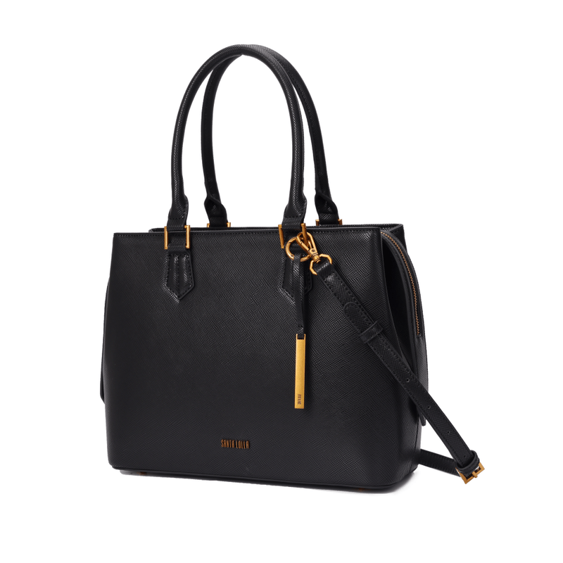 Bolsa Tote Risco Preta Duas Alças -