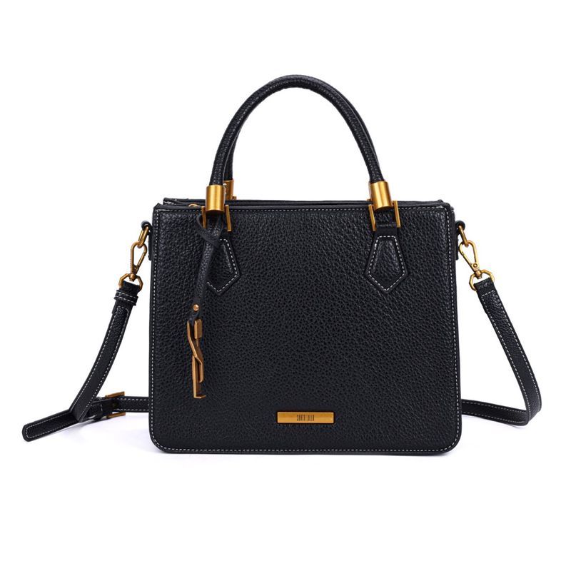 Bolsa tote floater preta pespontos -