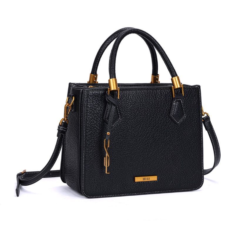 Bolsa tote floater preta pespontos -