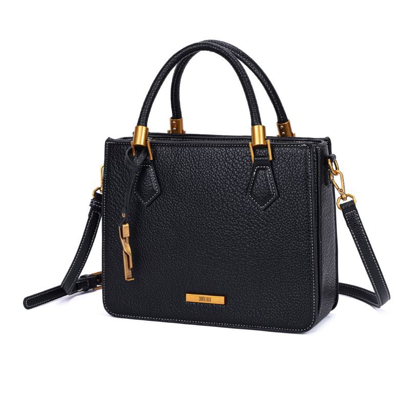 Bolsa tote floater preta pespontos -