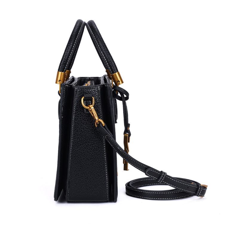 Bolsa tote floater preta pespontos -