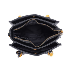 Bolsa tote floater preta pespontos -