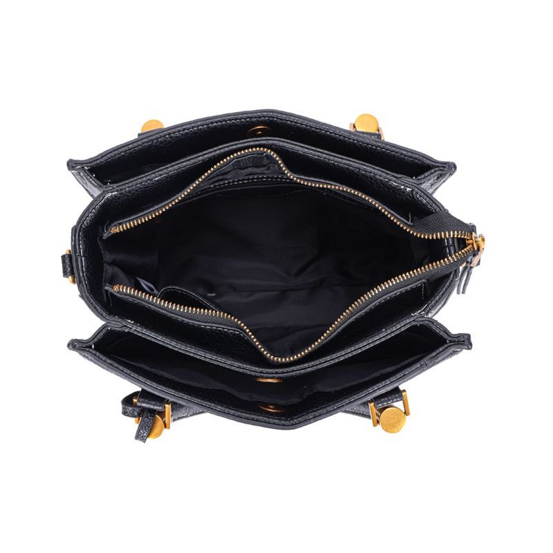 Bolsa tote floater preta pespontos -