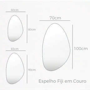 Espelho Fiji em Couro