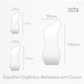 Espelho Orgânico Barbados em Couro