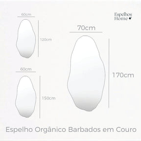 Espelho Orgânico Malta em Couro