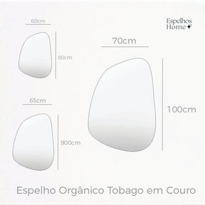Espelho Orgânico Tobago em Couro
