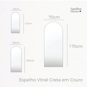 Espelho Vitral Creta em Couro