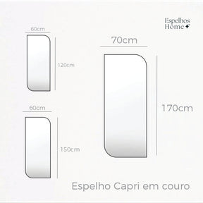 Espelho orgânico Capri em couro