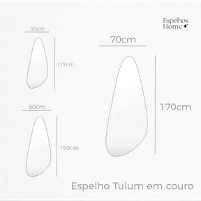 Espelho Tulum em couro