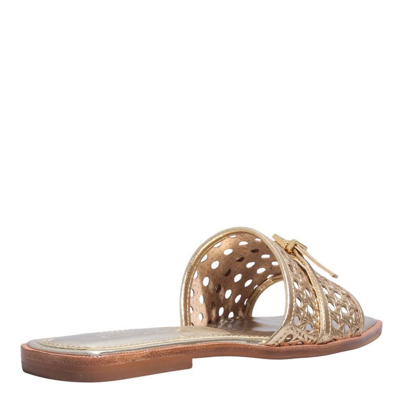 Rasteira Couro Trisse Ouro -