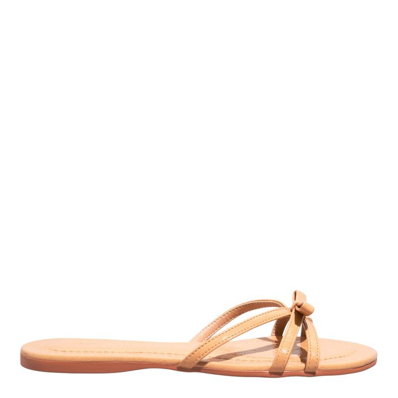 Rasteira Verniz Glossy Light Tan -